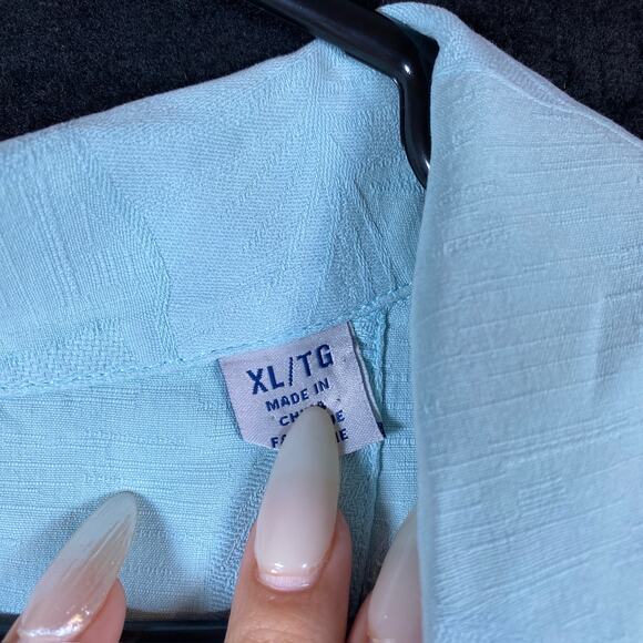 Tommy Bahama Mens Shirt Blue Hawaiian Camp 100% Silk Big Shot Tee Party XL - Picture 7 of 15